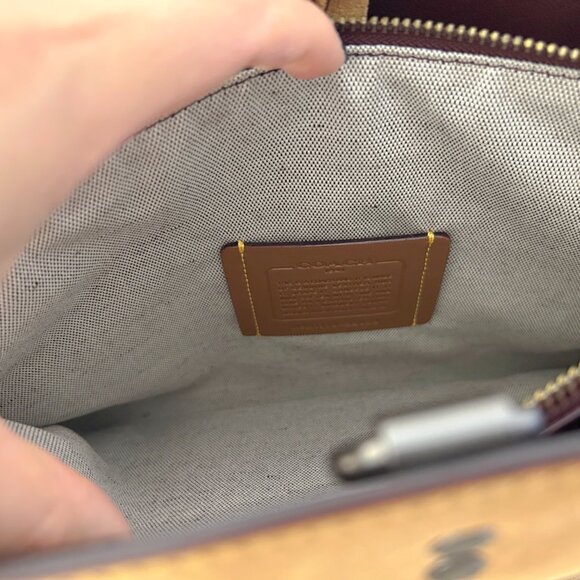 Coach Cooper Carryall (Pewter/Light Saddle) & Signature Bag Charm (Gold) | $500 - Picture 7 of 9